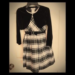 NWT formal dress with velour cardigan